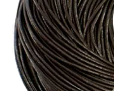 Fio de couro indiano fosco - 3 mm - Marrom café (metro)